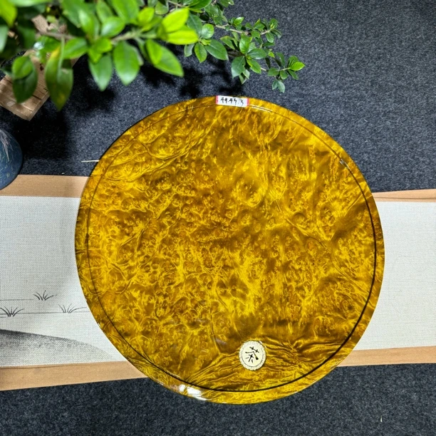 黄金樟茶盘实木茶盘正圆盘尺寸49-3
