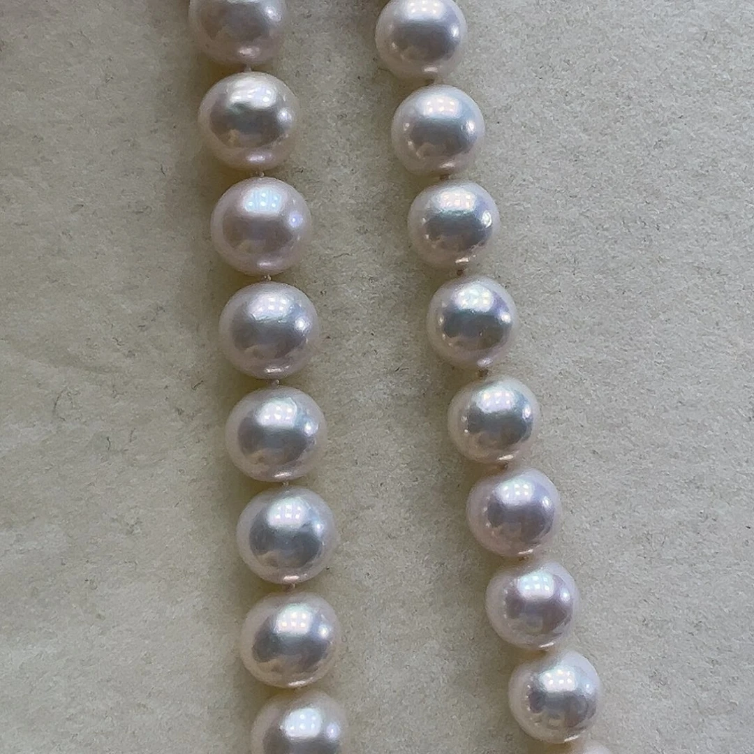 银S925镶嵌颈饰淡水珍珠➕9-10高品极光炫彩