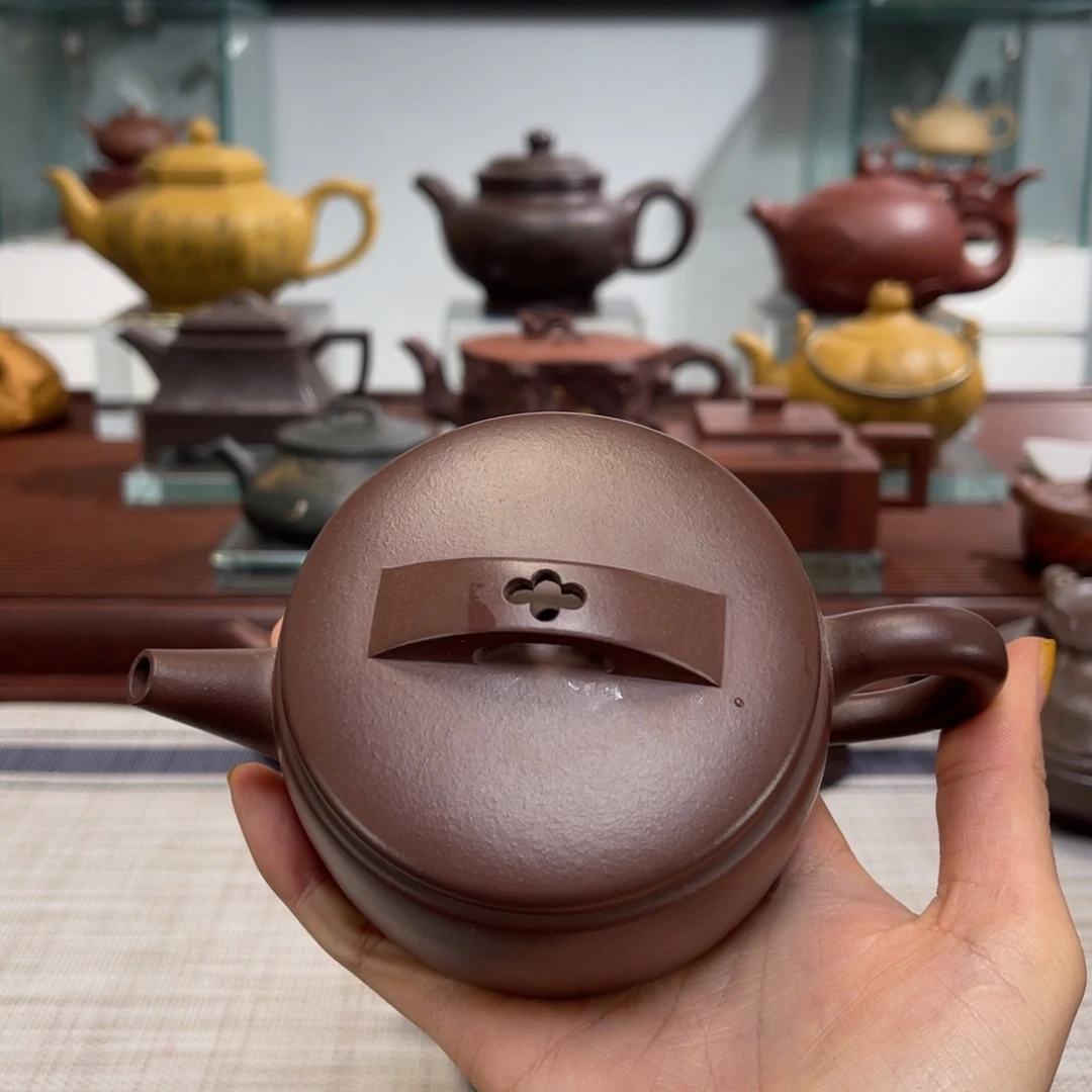紫砂茶壶珍**子汉瓦紫泥