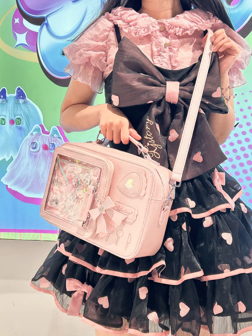 【烘焙小兔】呜咚小铺原创日常百搭斜挎透明双肩包小食量二次元痛包