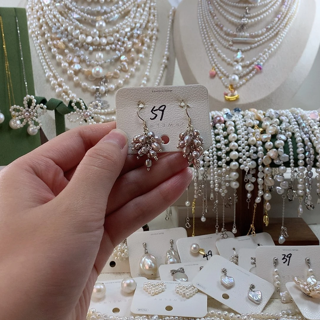 耳饰淡水珍珠银S925镶嵌