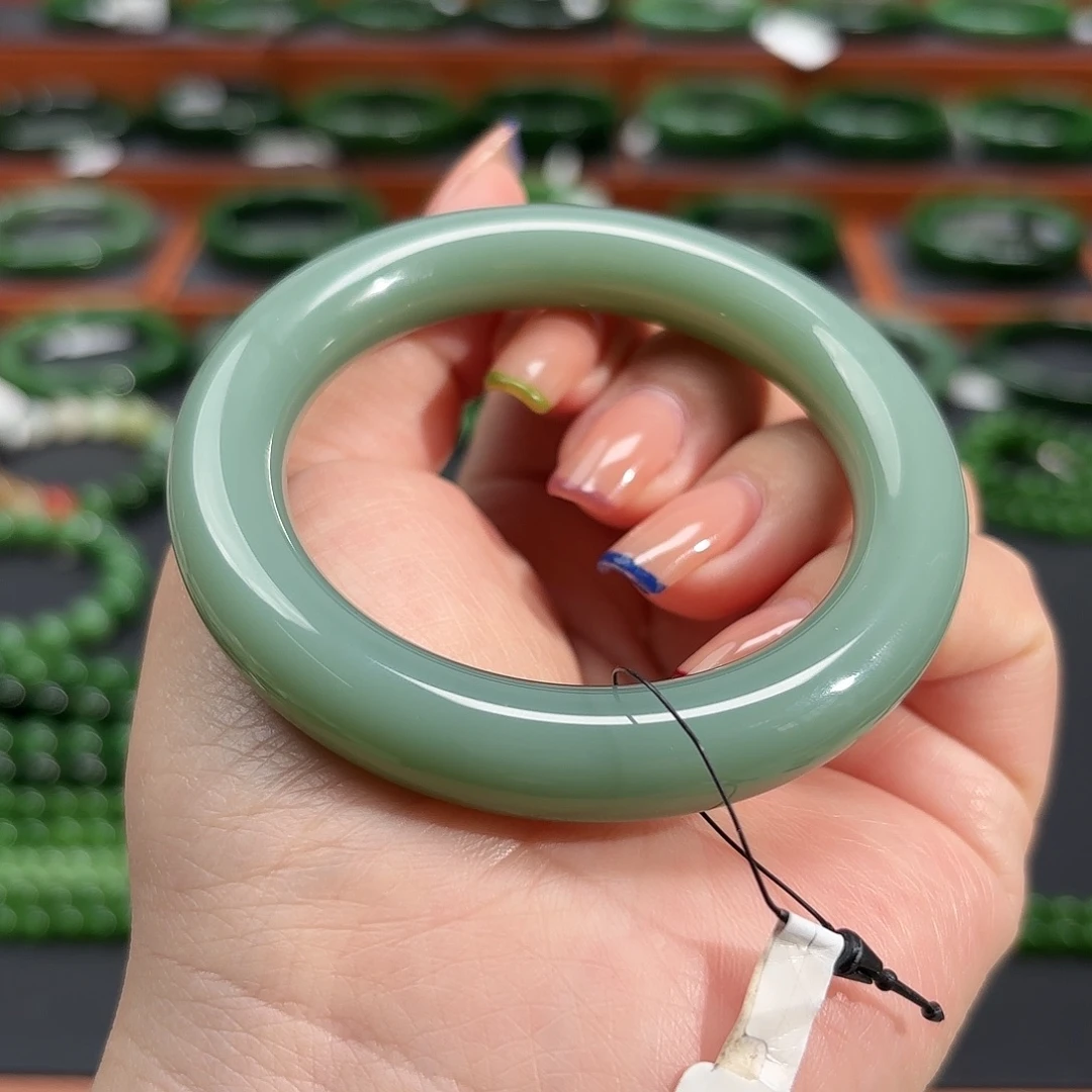 和田玉未镶嵌手镯54-55