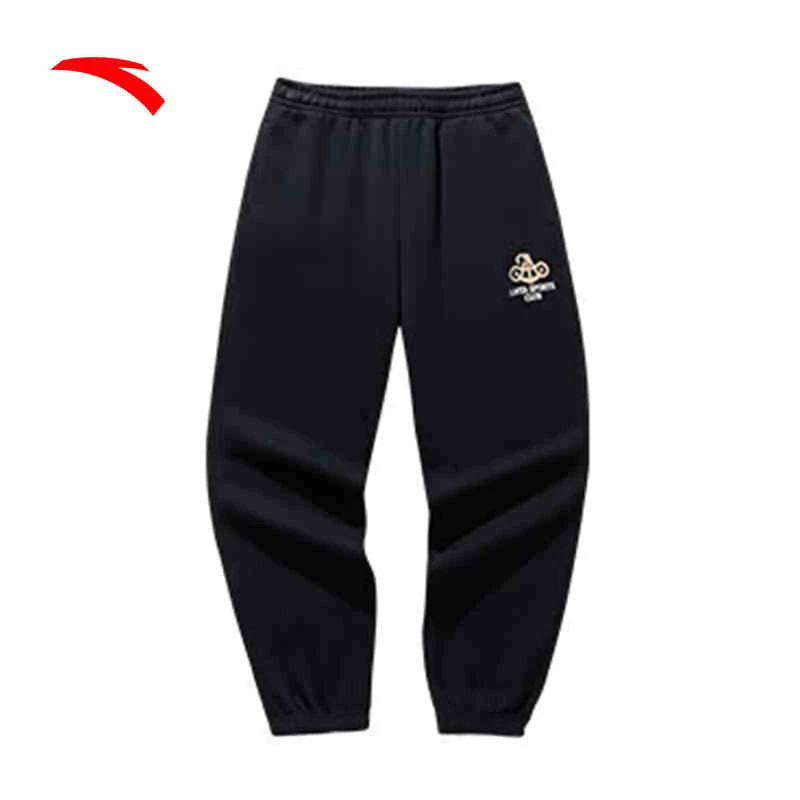 安踏美式复古运动长裤男士冬季新款宽松束脚卫裤休闲裤152518302S