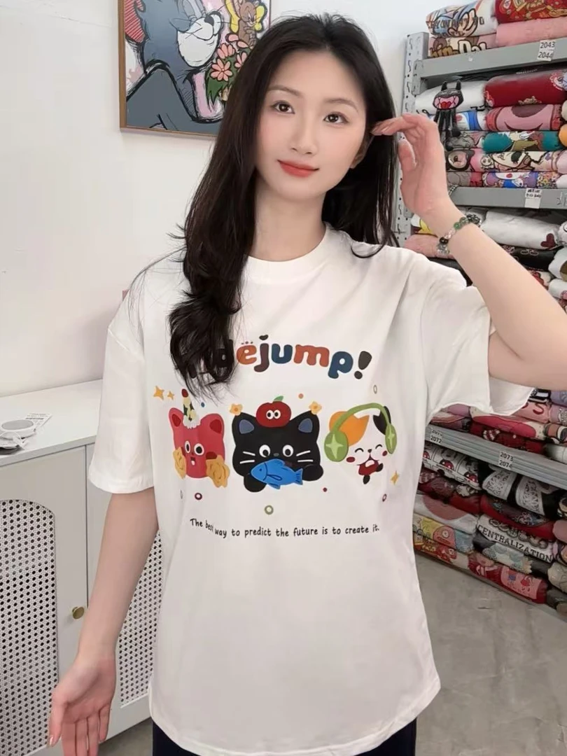 【米娜咪私服】喵咪T恤春夏休闲短袖宽松女装上衣韩版