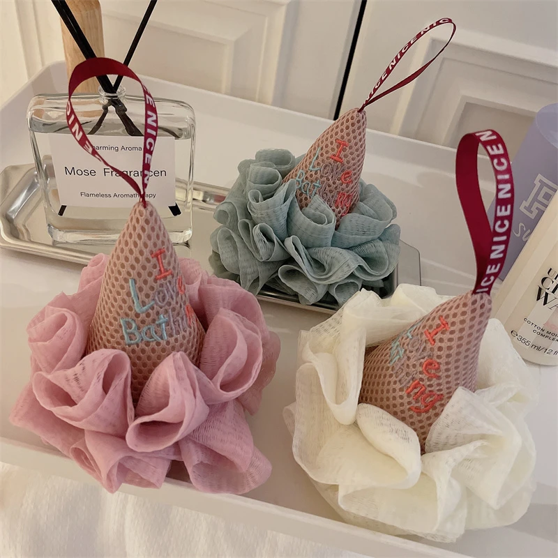 可爱冰淇淋沐浴球男女浴花搓澡两用儿童宝宝洗澡神器高档不散大号