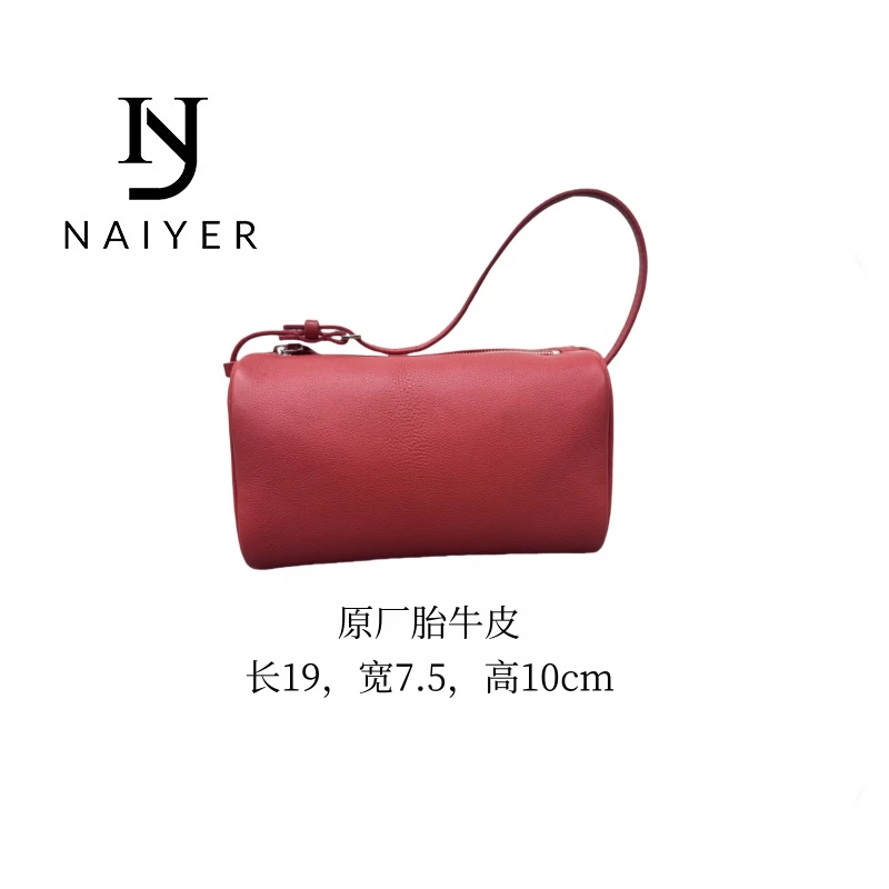 【原厂胎牛皮铅笔包】全皮顶板笔筒包百搭简约手提包奈叶姐姐