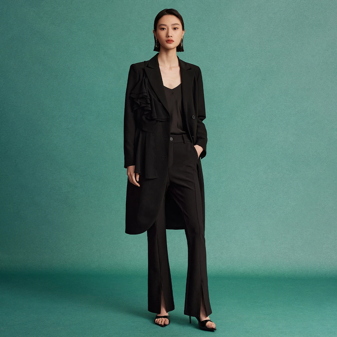 【小春子专属】设计感风衣女2024秋季不对称造型感通勤外套