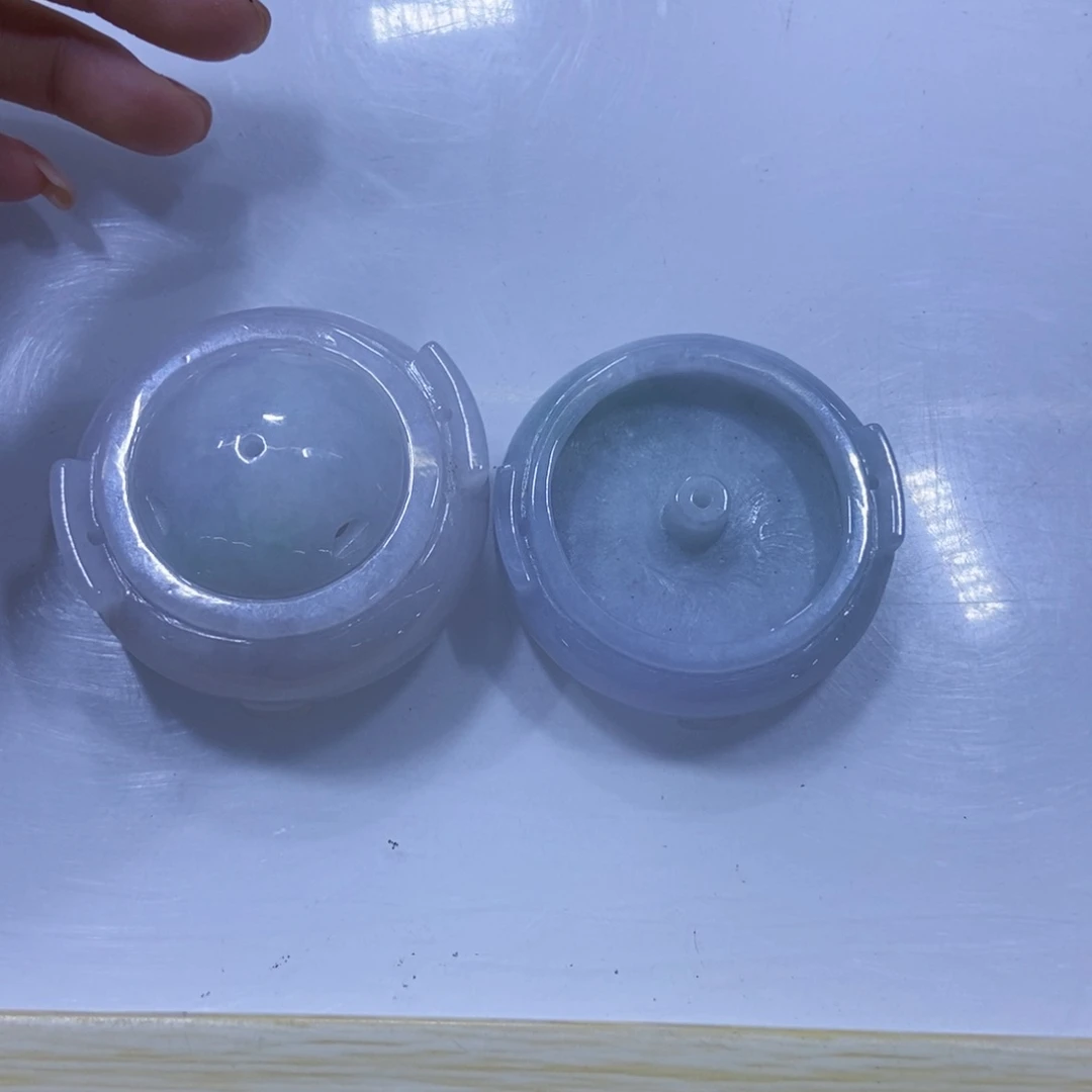 未镶嵌摆件翡翠桃***水好看的翡翠香炉