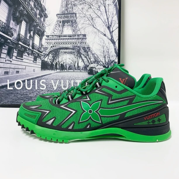 未使用 LouisVuitton/路易威登 LV Sprint系列黑绿色流星运动鞋