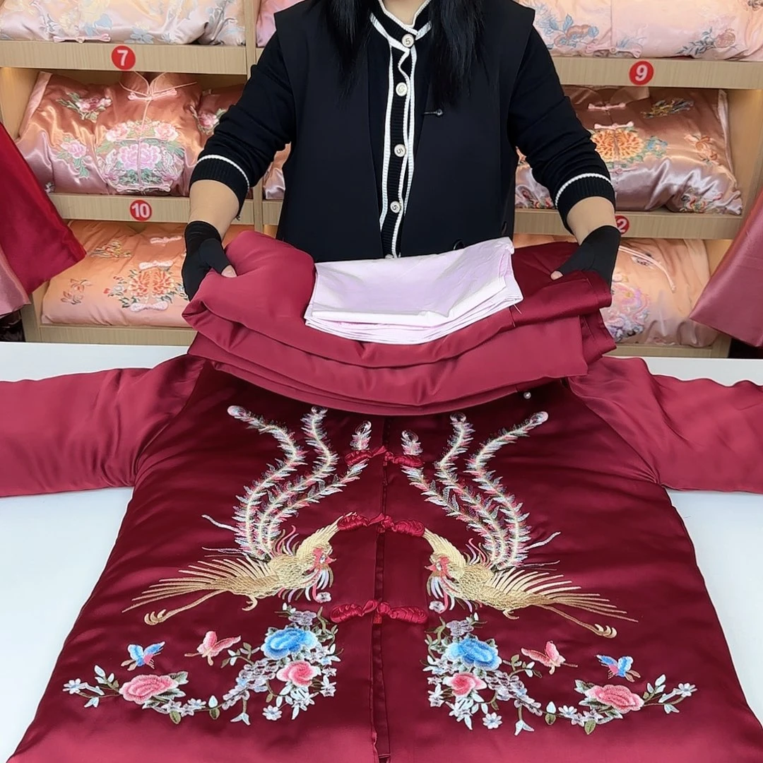 老年百岁服7件套双凤牡丹