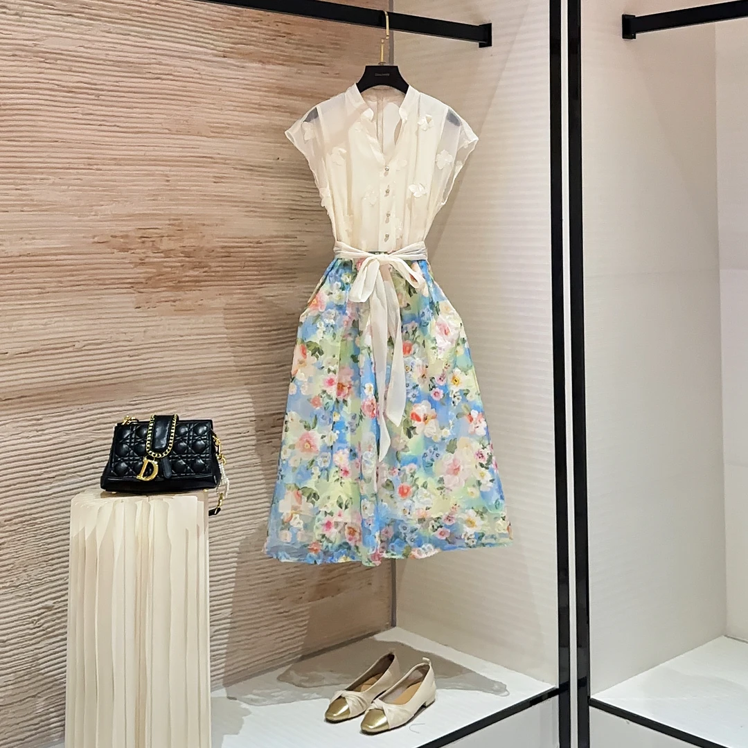 【vian专属】夏季时尚设计师法式轻奢法式小众高级显瘦连衣裙CO-31
