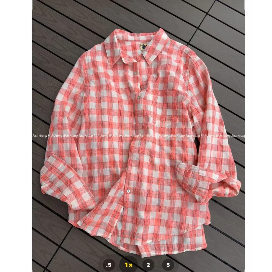 atong/阿彤-【泡泡格】-2025 春夏小众款格子欧货衬衫0430-31
