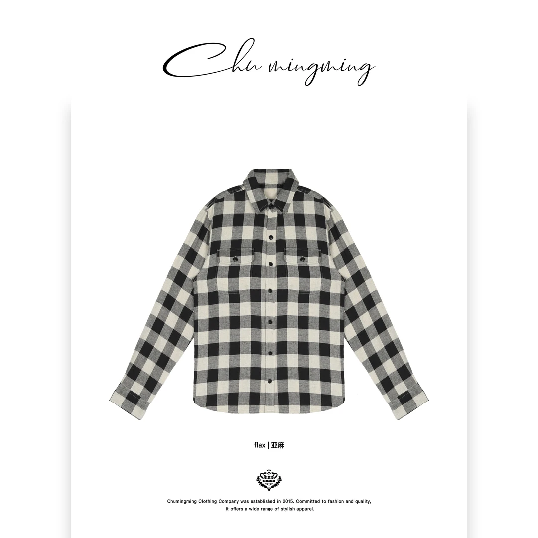 【CHU/2025SSNEW】原创设计《格物》格纹棉麻衬衣NH2511
