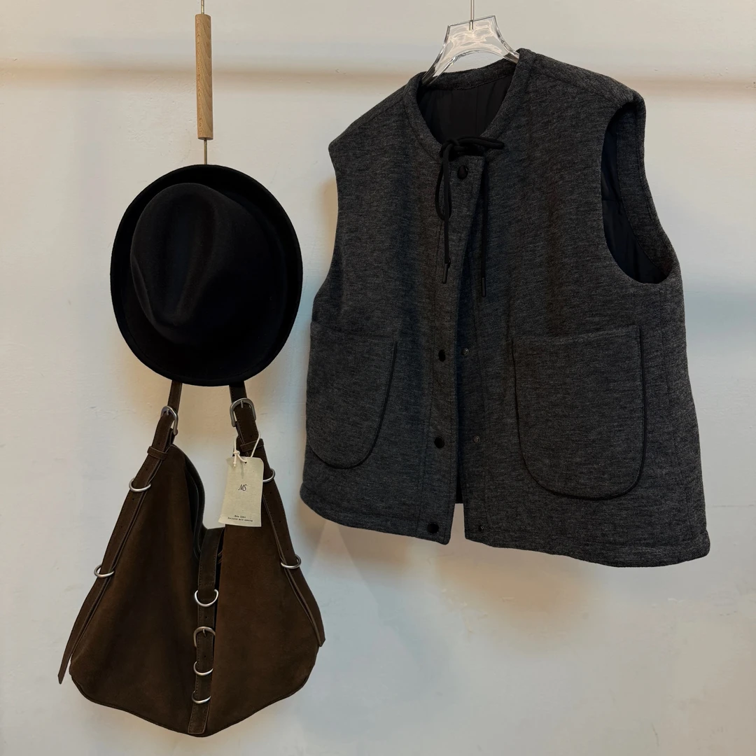 【商场品质】轻奢简约原宿风 下摆抽绳大口袋设计洋气马甲 keke 691