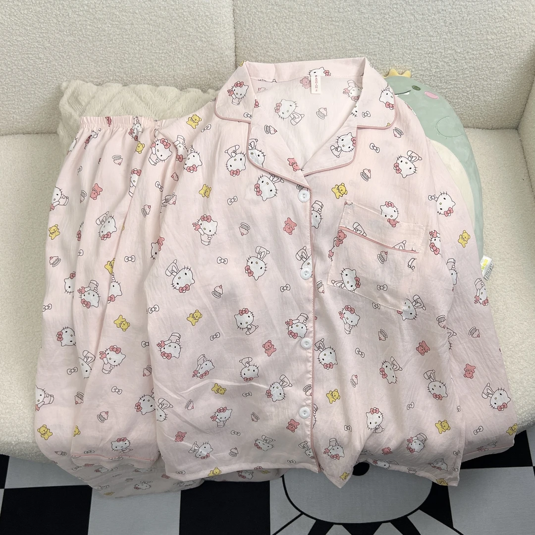 爆款卡通云朵棉睡衣女2025新款甜美公主风长袖开衫春秋家居服套装