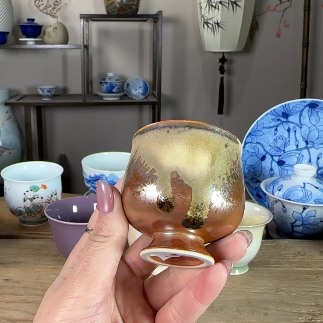 杯景德镇陶瓷柴烧多人