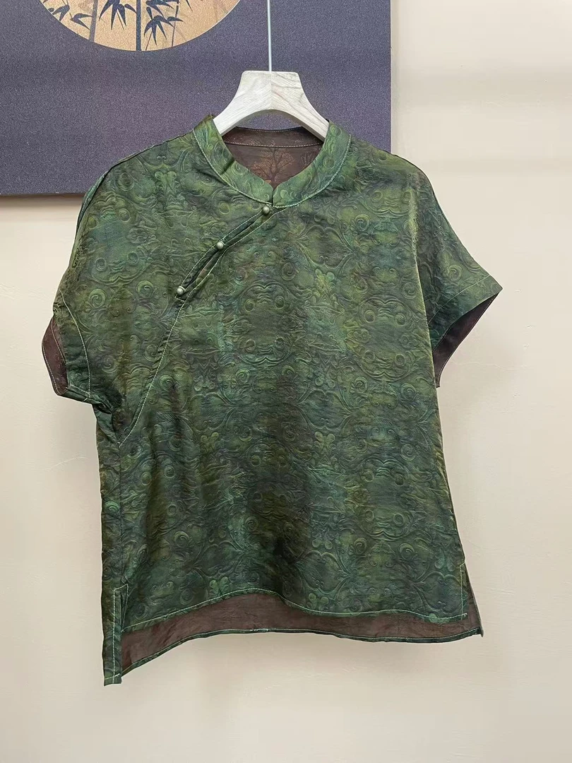 新中式气质纱翠云小衫0498