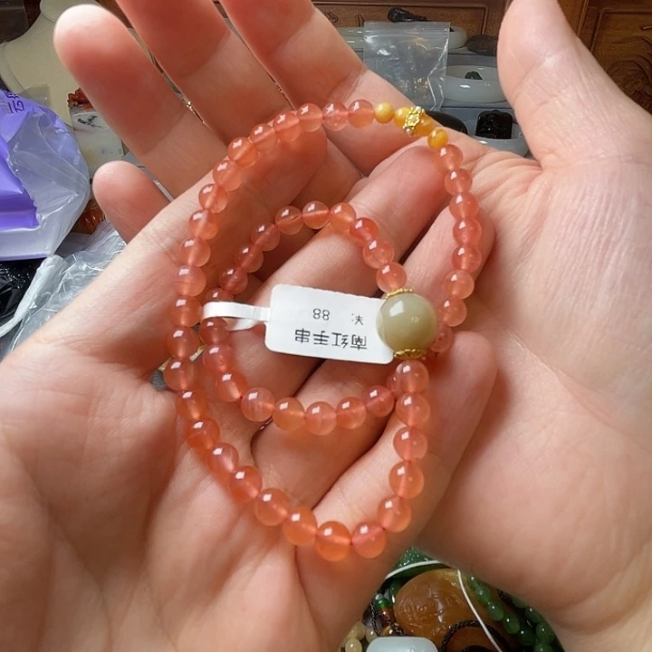 南红玛瑙未镶嵌手链