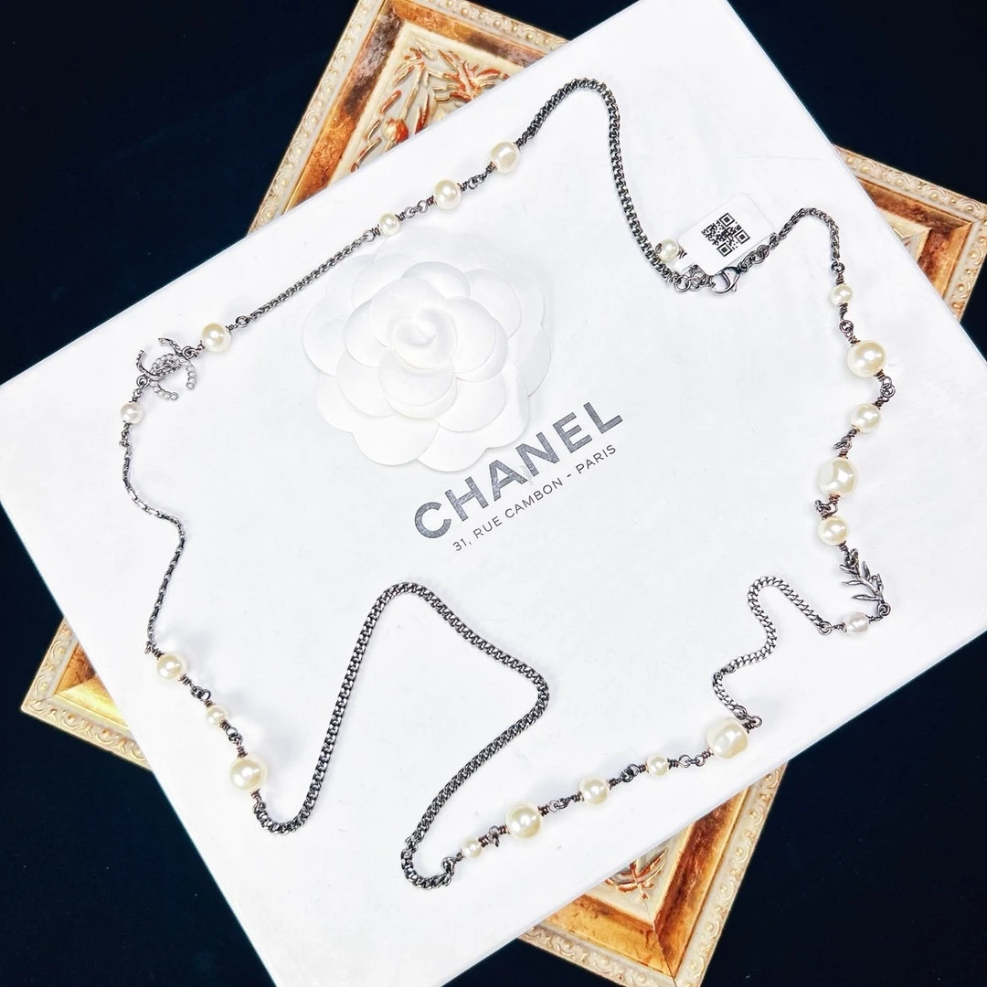 95新 Chanel/香奈儿 柚礼中古/香奈儿双c珍珠项链lz512244