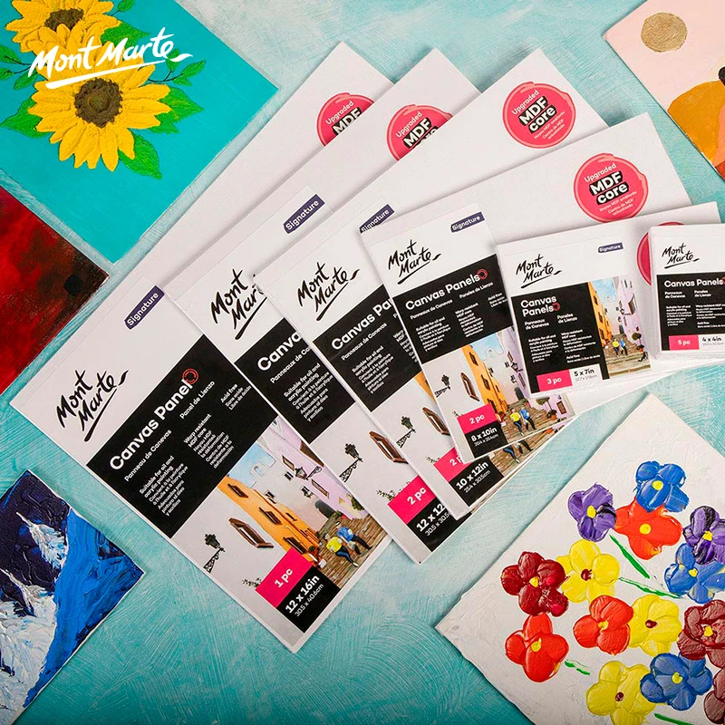 蒙玛特油画板 丙烯油画水粉水彩练习画布框 迷你画板绘画随身携带