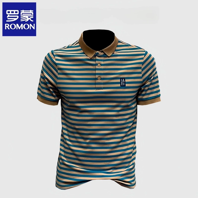 罗蒙男士春夏季新款商务休闲欧货短袖T恤棉质帅气半袖薄款t上衣服