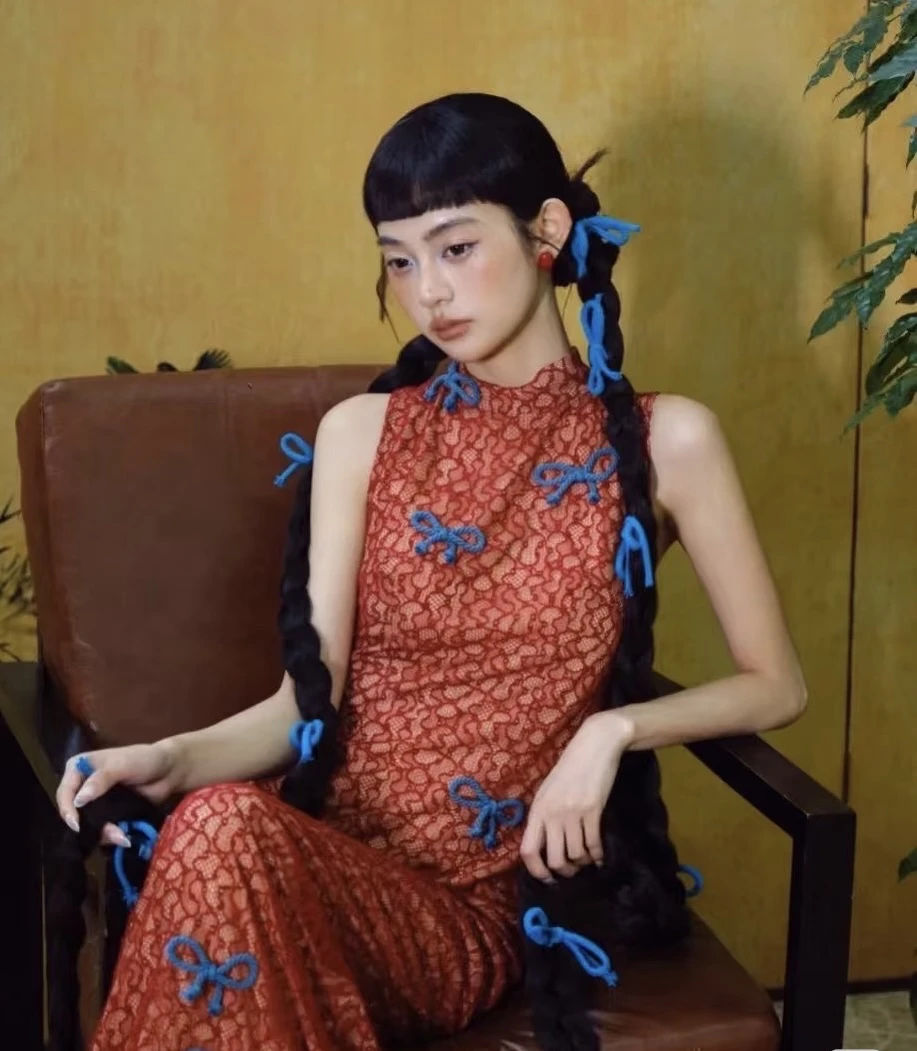 维维造型同款复古新中式蓝色配色蝴蝶结秋冬百搭发夹发饰头饰12只