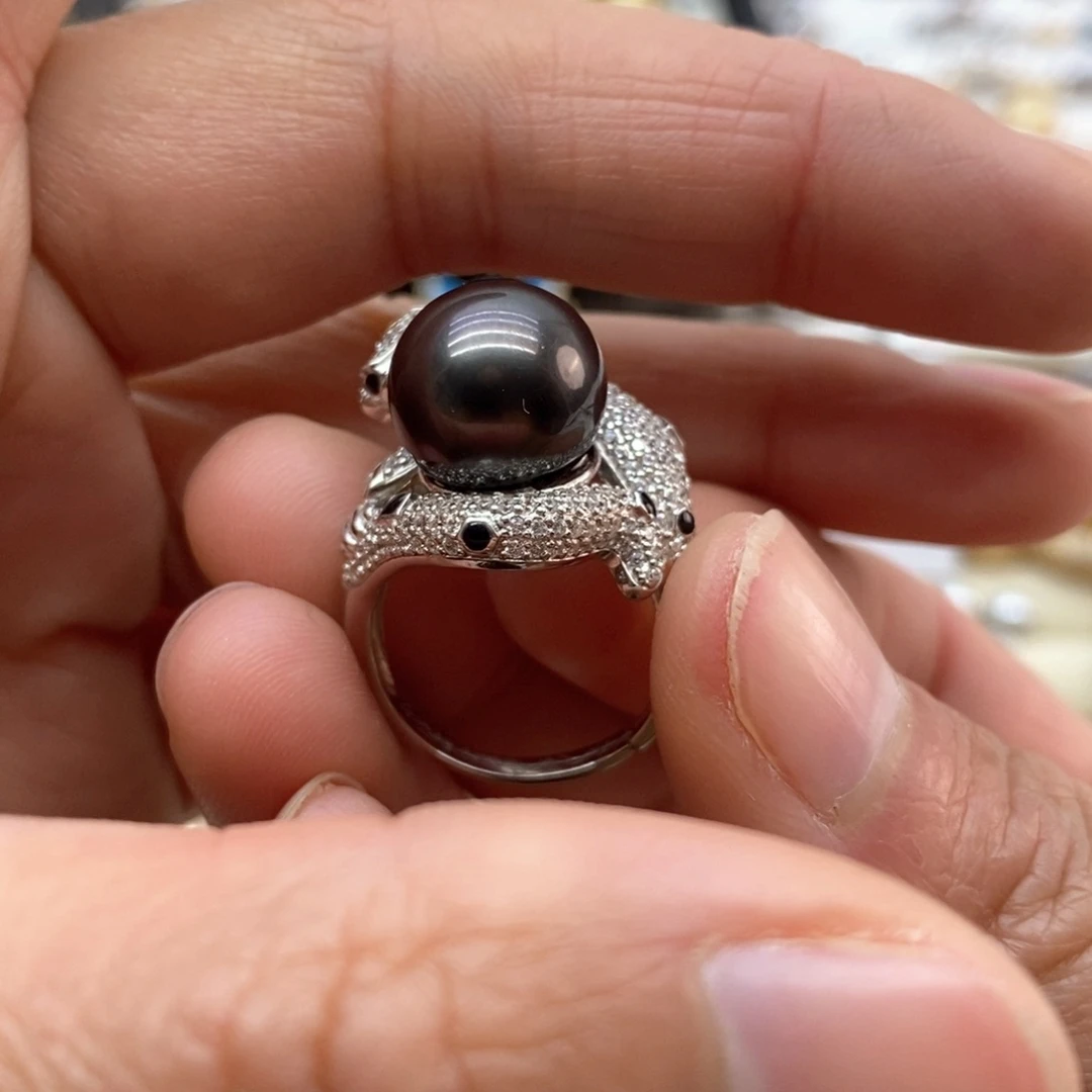 海水珍珠戒指银S925镶嵌