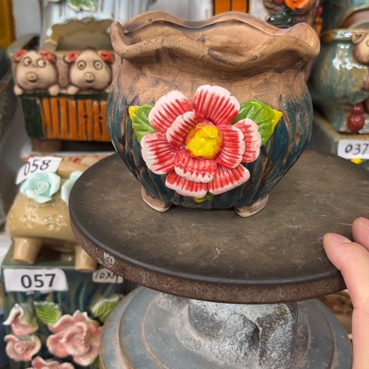 紫砂花盆粗陶材质多肉花盆