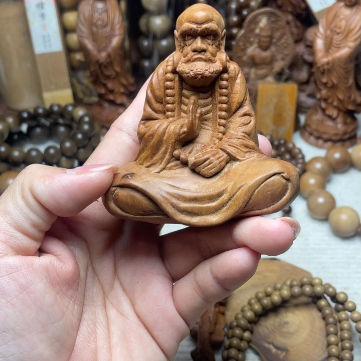 檀香木把件老山檀香达摩瑕疵