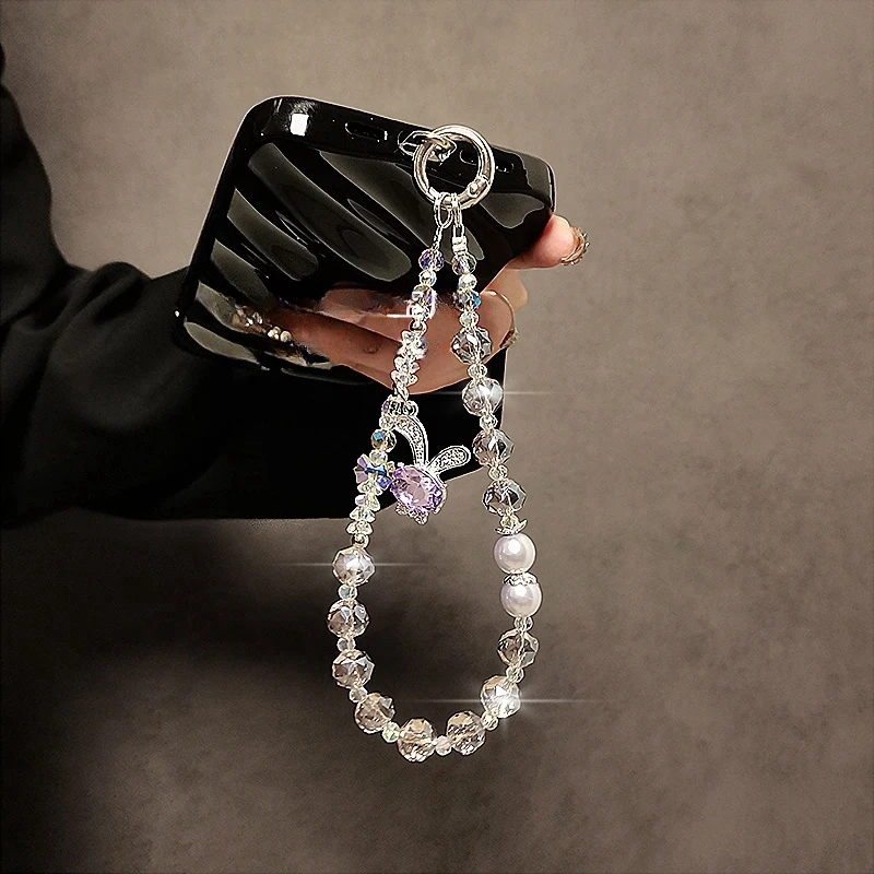 时尚链条卡通挂饰手机挂绳奢华高级感水晶手机链挂件手腕手提挂链