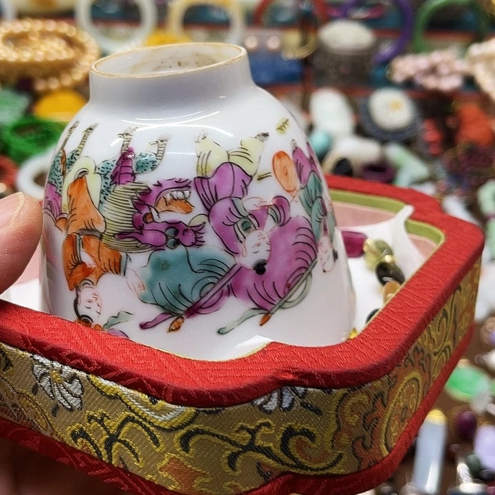 ****阻青花彩绘小主人杯子