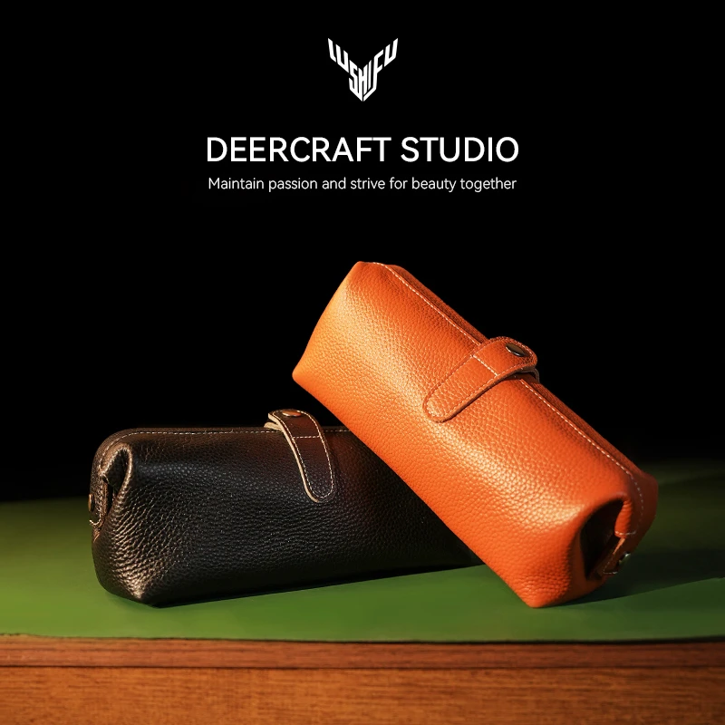 s手工头层牛皮化妆包真皮便携收纳洗漱化妆包简约设计QT128