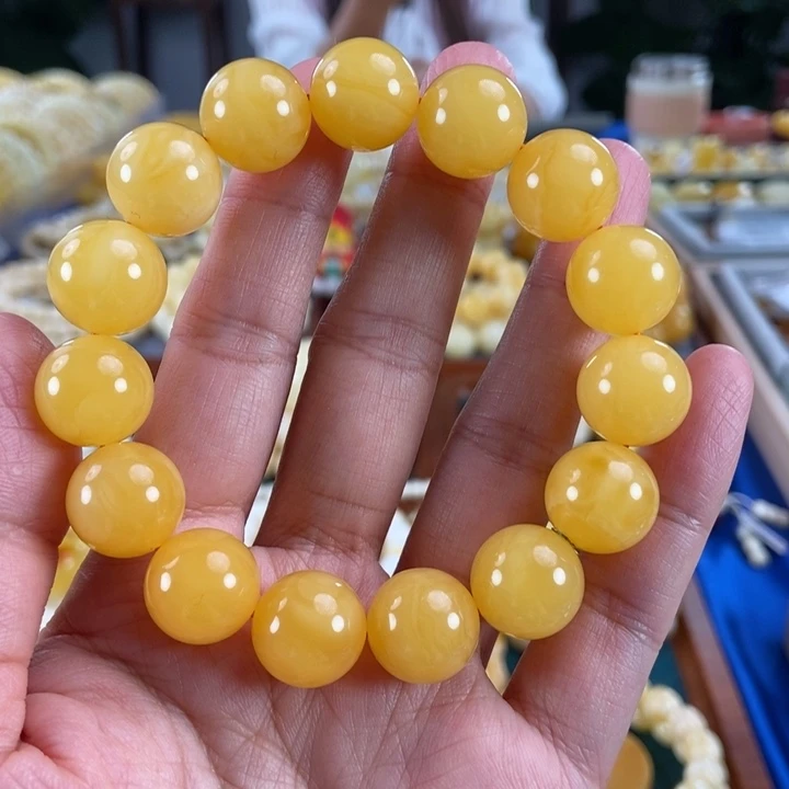 琥珀未镶嵌珠宝奇石14+鸡油红圆珠26