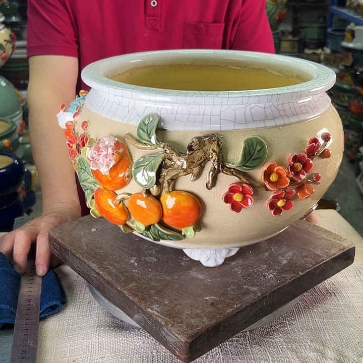 泳坤堂石湾花盆陶瓷