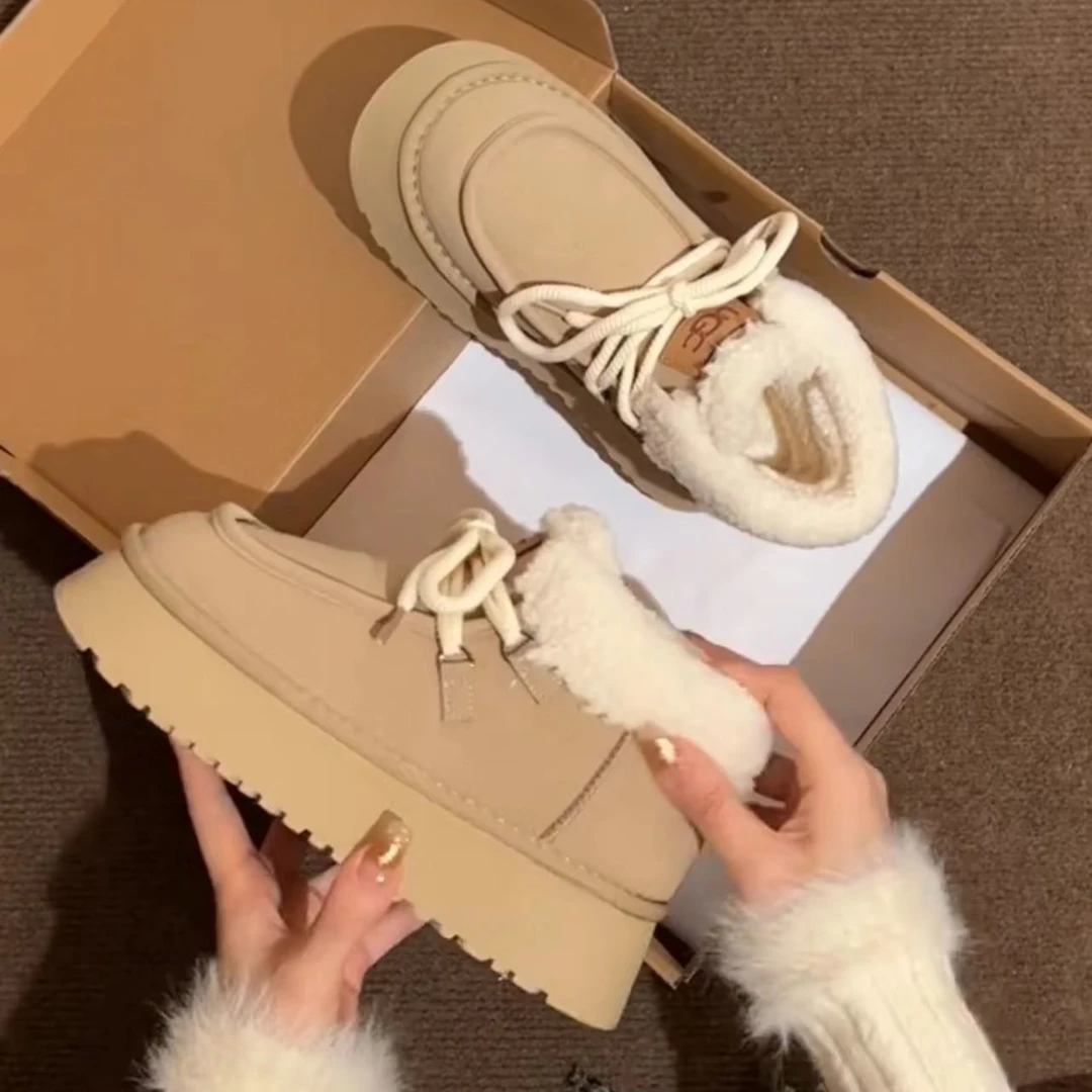 厚底加绒雪地靴女2025年冬季新款百搭保暖防滑加厚休闲棉鞋冬外穿