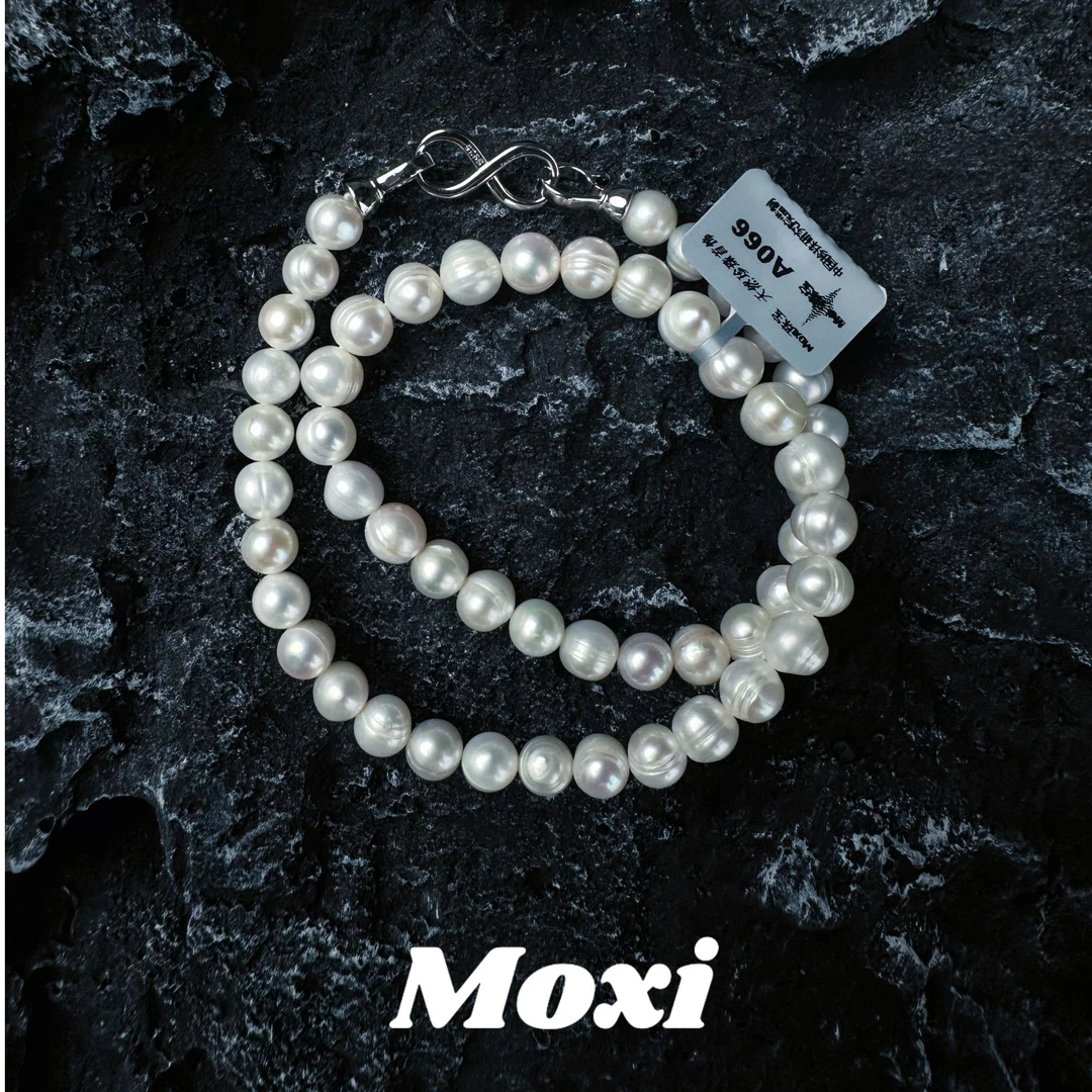 天然淡水珍珠项链螺纹款8mm链长43cmA066