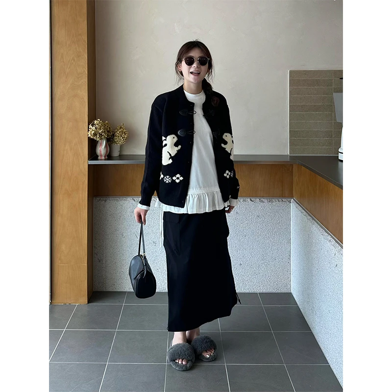 秋冬新款针织毛衣半身裙套装穿搭套装小香风显瘦小个子