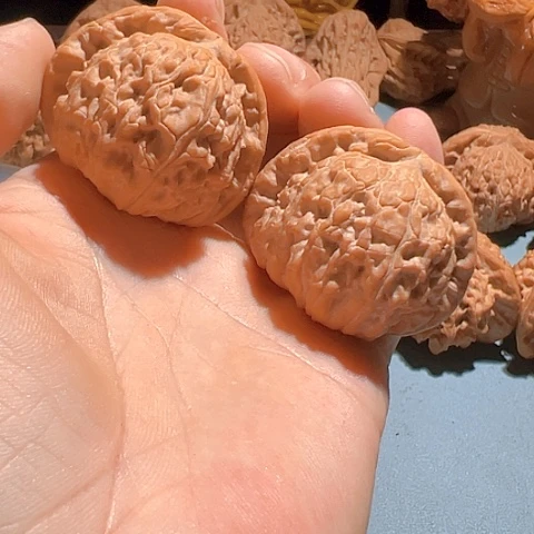 文玩核桃把件?****)闷白42