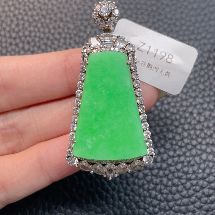 翡翠银S925镶嵌吊坠(不含链)