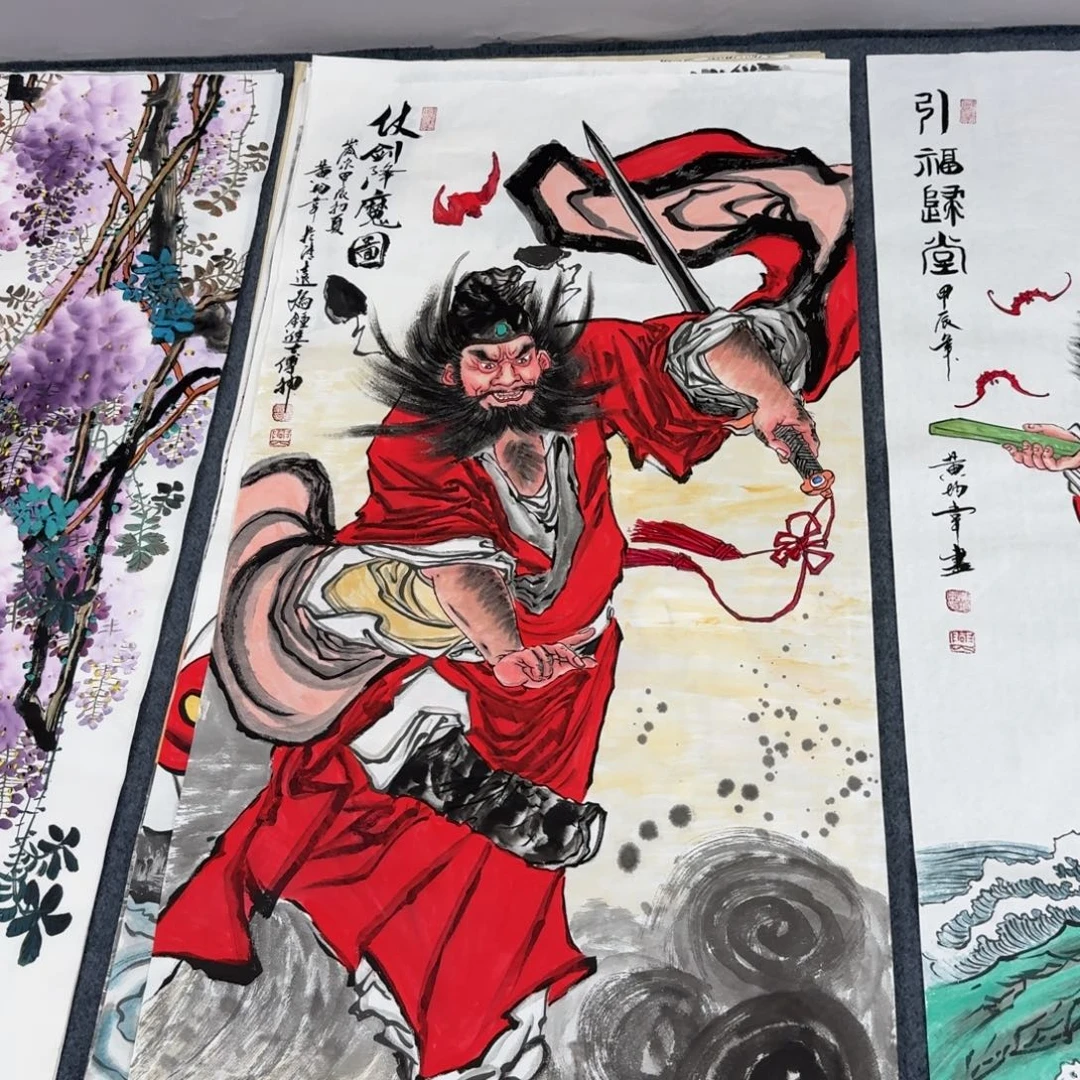国画四尺尺寸70X140纯手绘作品