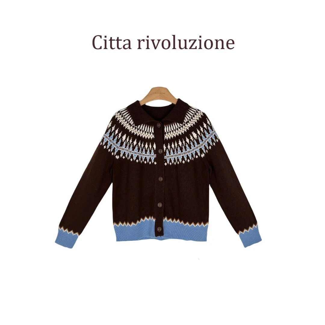 清--意大利客单 | Alanu*i复古撞色费尔岛开衫108