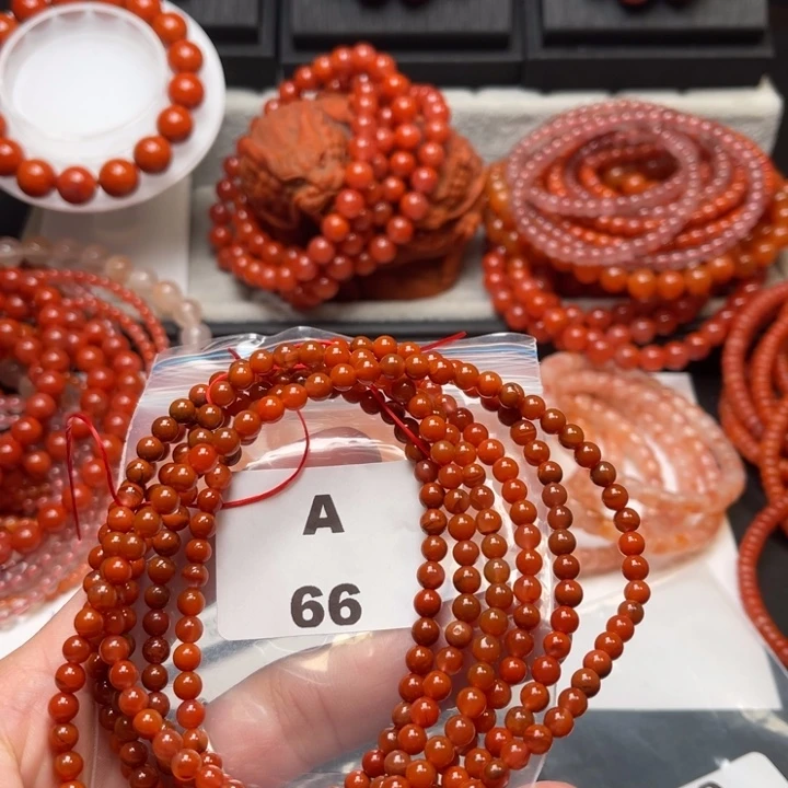 未镶嵌多样性发货默认微瑕称重4m m南红玛瑙