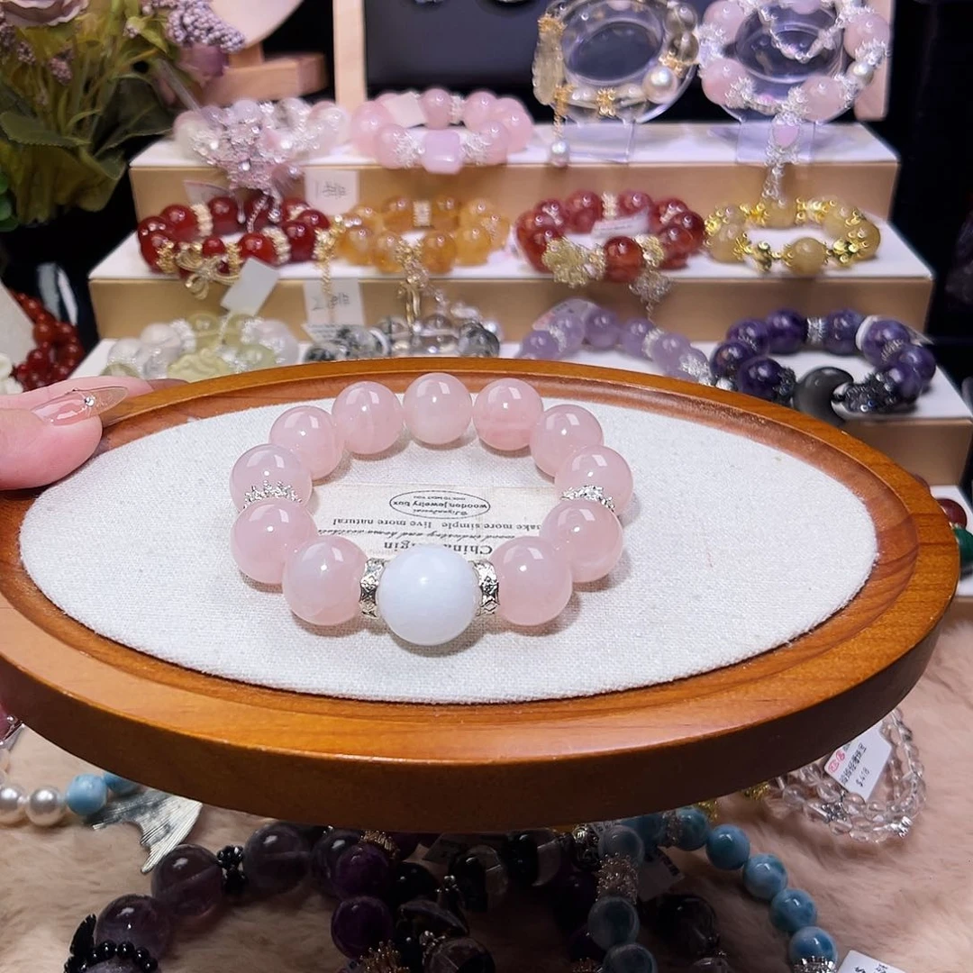 未镶嵌手链水晶粉水晶