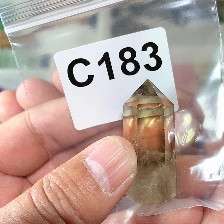 黄晶天然水晶柱子C183未镶嵌万