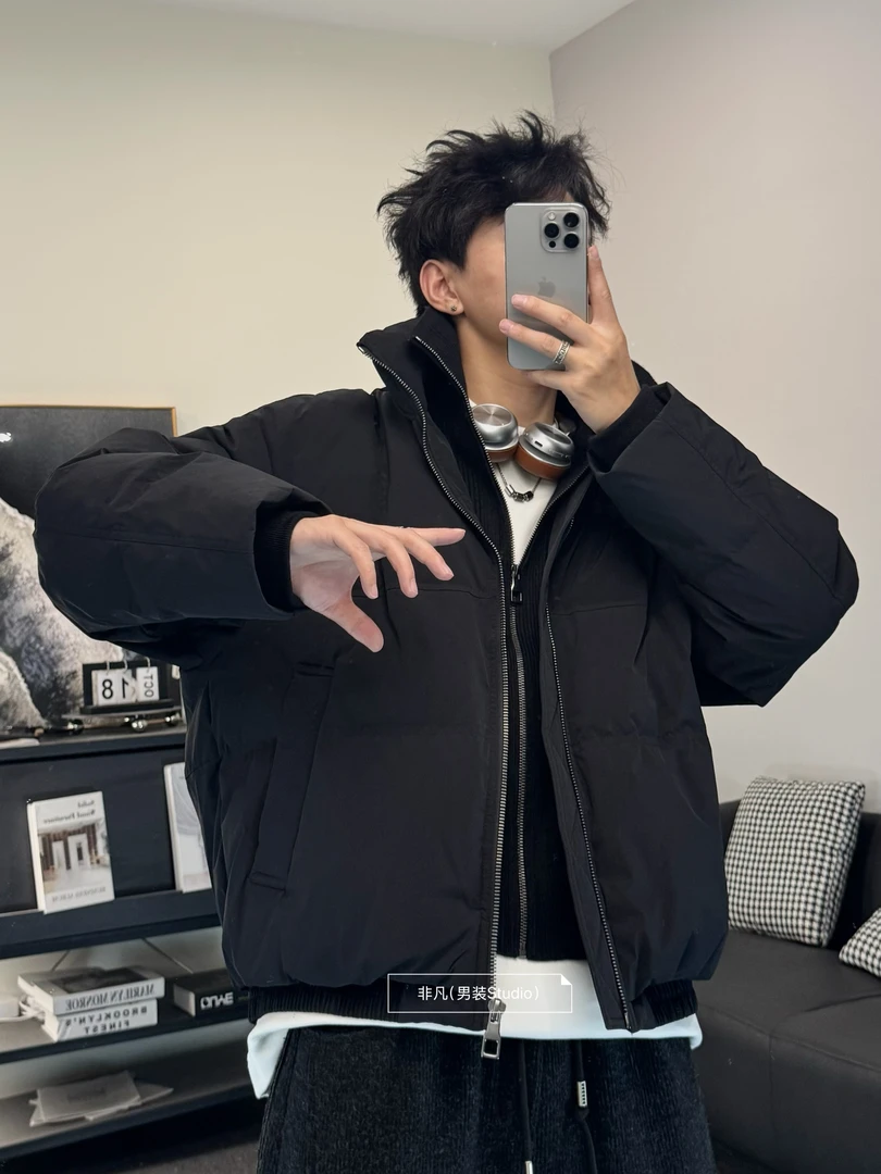 非凡-秋冬新款美式潮流百搭假两件面包服保暖羽绒外套DP-119