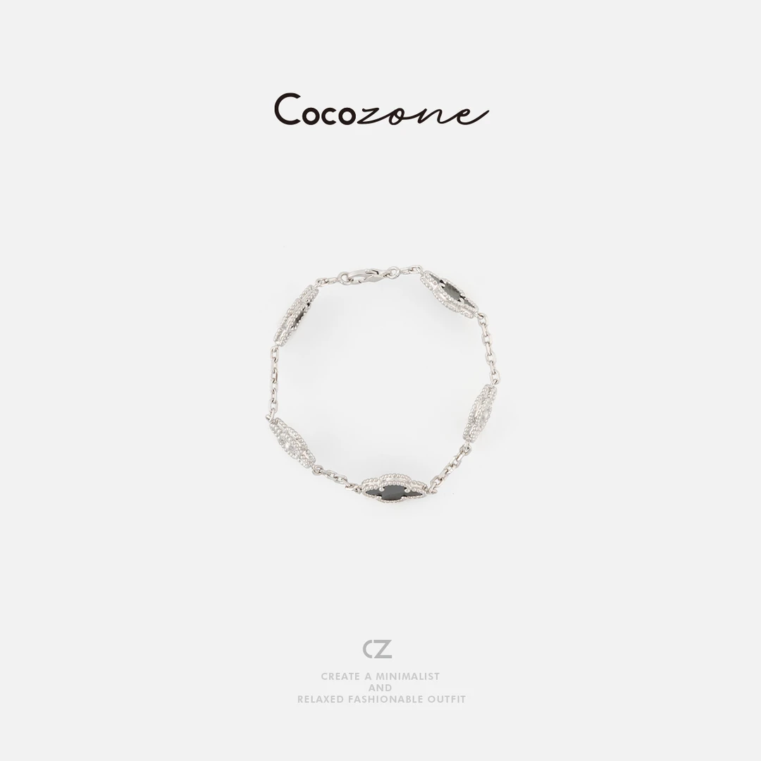 铜合金锆石手链 COCO ZONE 幸运四叶草定做版手链CD2A1328