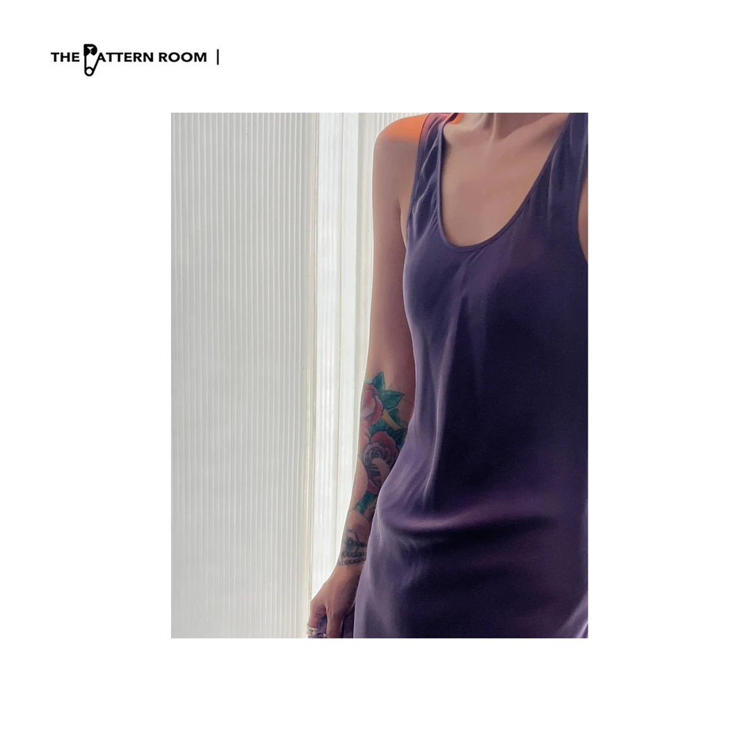 The pattern room | 斑斓系列定染潋滟紫桑蚕丝连衣裙