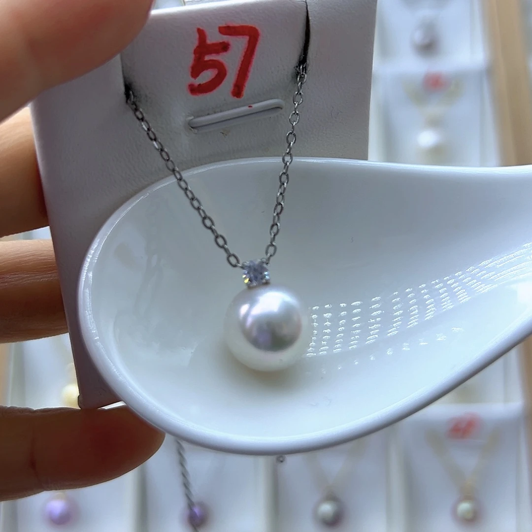 淡水珍珠吊坠(不含链)银S925镶嵌