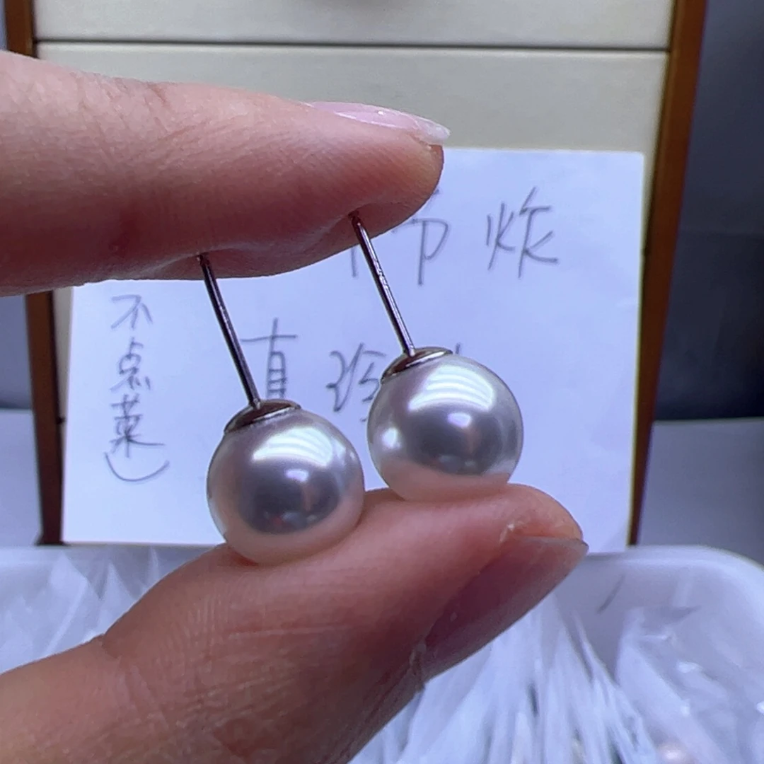 淡水珍珠耳饰银S925镶嵌