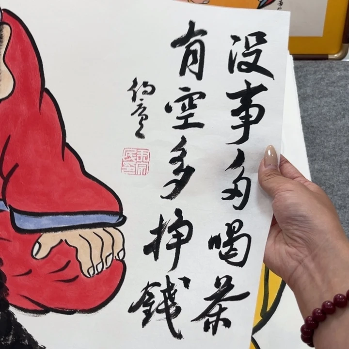 国画手绘禅意画一物一拍